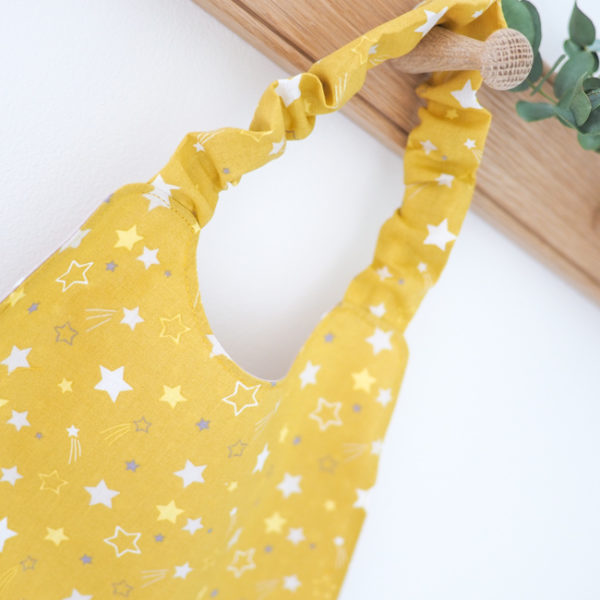 Serviette élastique personnalisable constellation jaune et gris