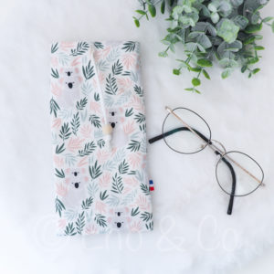 Etuis souple à lunettes koala rose et vert