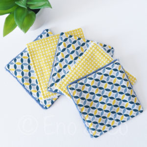 lingettes bleu et jaunes seventies